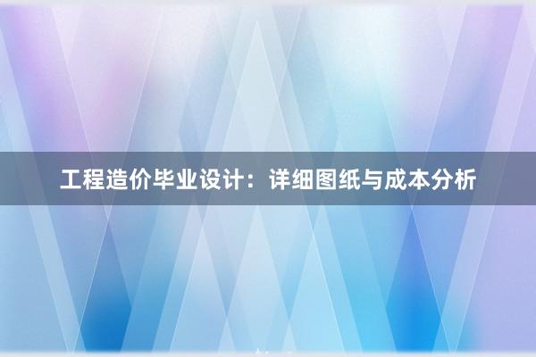 工程造价毕业设计：详细图纸与成本分析