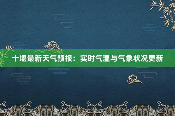 十堰最新天气预报：实时气温与气象状况更新